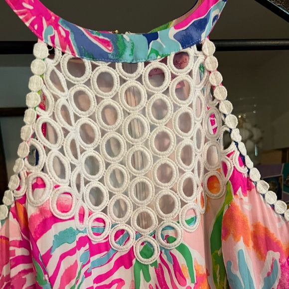 SOLD. Lilly Pulitzer Kinley Dress Beckon Blue Jungle Utopia | 10 - Picture 3 of 14